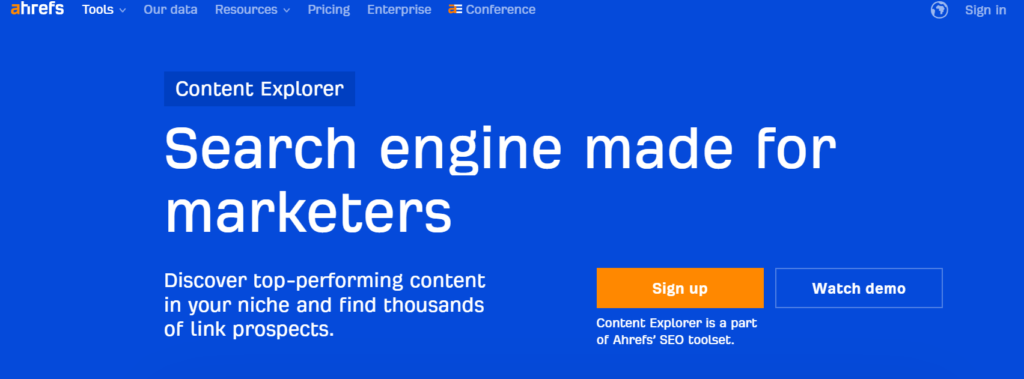 Ahrefs Content Explorer